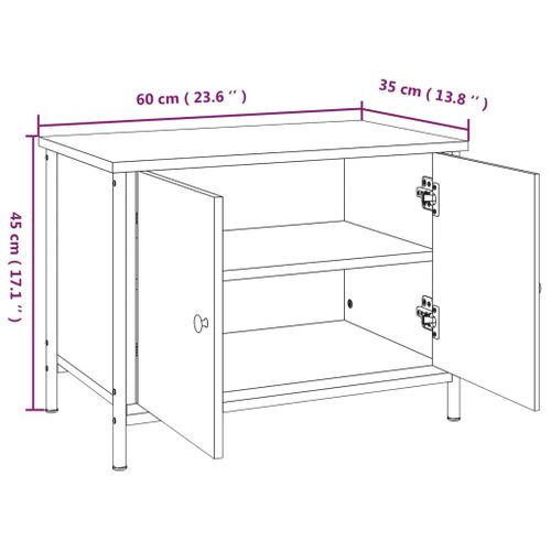 Meuble TV Avec Portes Noir 60x35x45 Cm Bois Contreplaqué