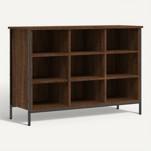 Armoire à Chaussures Chêne Marron 100x35x70cm Bois Contreplaqué