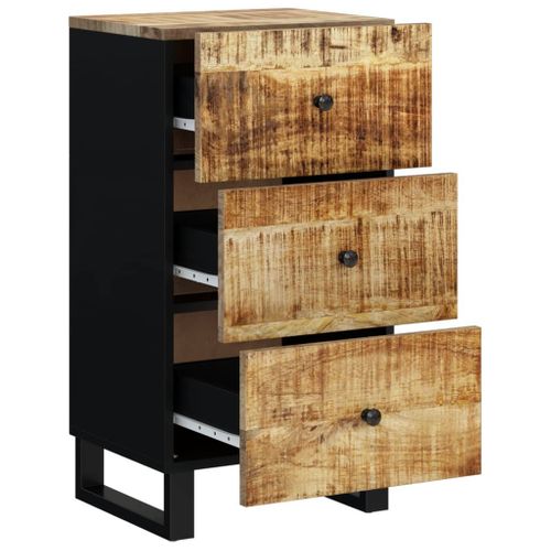 Buffet Avec 3 Tiroirs 40x33,5x75 Cm Bois Massif De Manguier