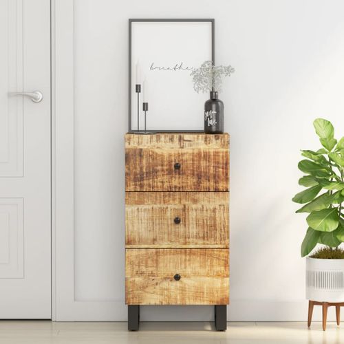 Buffet Avec 3 Tiroirs 40x33,5x75 Cm Bois Massif De Manguier