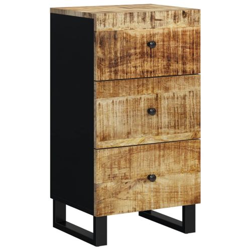 Buffet Avec 3 Tiroirs 40x33,5x75 Cm Bois Massif De Manguier