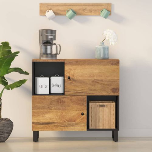 Buffet Avec 2 Portes 80x33x75 Cm Bois Massif De Manguier
