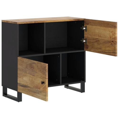 Buffet Avec 2 Portes 80x33x75 Cm Bois Massif De Manguier