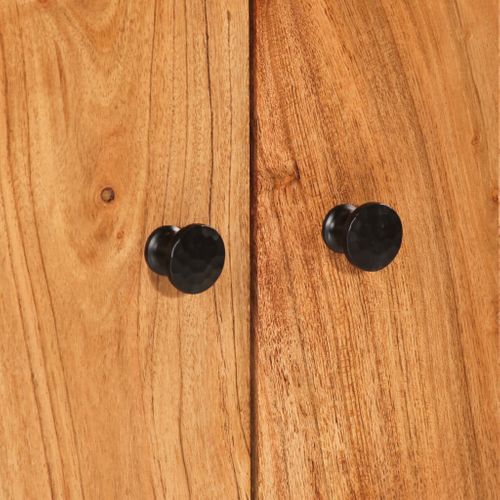 Buffet Haut Avec Tiroir 60x33x100cm Bois Massif D'acacia Et Fer