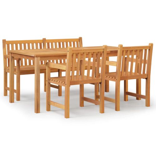Ensemble à Manger De Jardin 4 Pièces Bois De Teck Massif