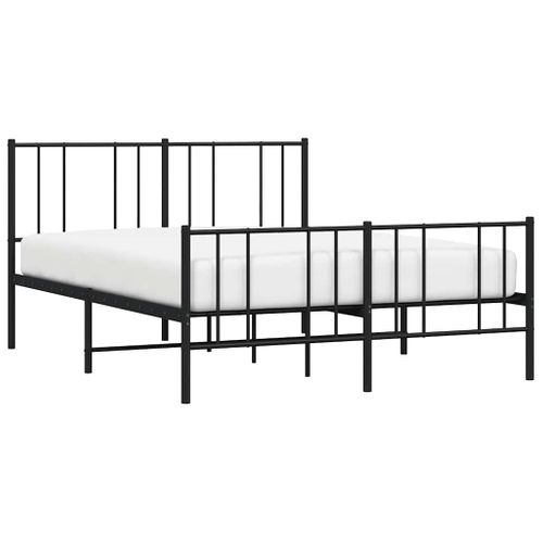 Cadre De Lit Métal Sans Matelas Avec Pied De Lit Noir 140x190cm