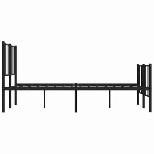 Cadre De Lit Métal Sans Matelas Avec Pied De Lit Noir 140x190cm