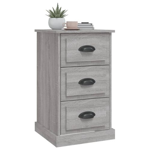 Table De Chevet Sonoma Gris 39x39x67 Cm Bois Contreplaqué