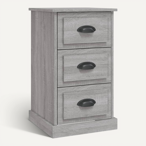 Table De Chevet Sonoma Gris 39x39x67 Cm Bois Contreplaqué