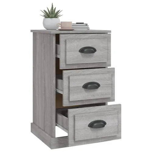 Table De Chevet Sonoma Gris 39x39x67 Cm Bois Contreplaqué