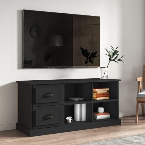 Meuble TV Noir 102x35,5x47,5 Cm Bois Contreplaqué