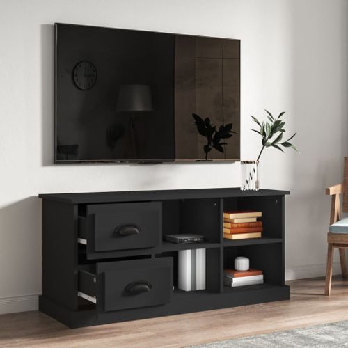 Meuble TV Noir 102x35,5x47,5 Cm Bois Contreplaqué