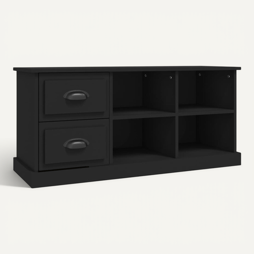 Meuble TV Noir 102x35,5x47,5 Cm Bois Contreplaqué