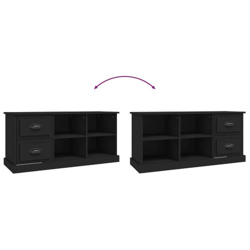 Meuble TV Noir 102x35,5x47,5 Cm Bois Contreplaqué