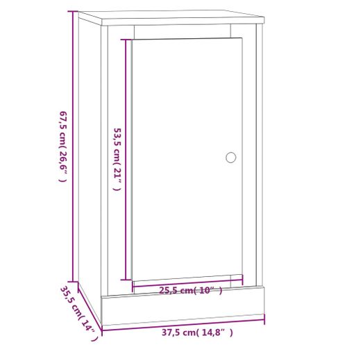 Buffet Blanc 37,5x35,5x67,5 Cm Bois Contreplaqué