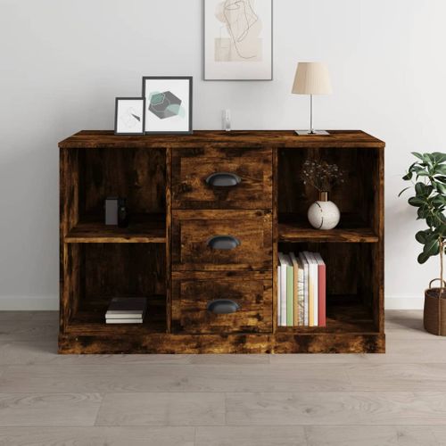 Buffet Chêne Fumé 104,5x35,5x67,5 Cm Bois Contreplaqué
