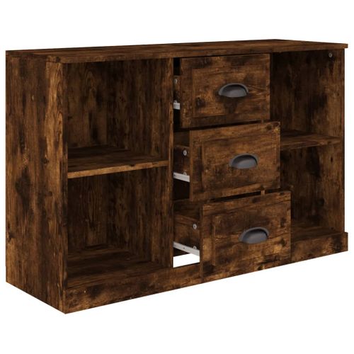 Buffet Chêne Fumé 104,5x35,5x67,5 Cm Bois Contreplaqué