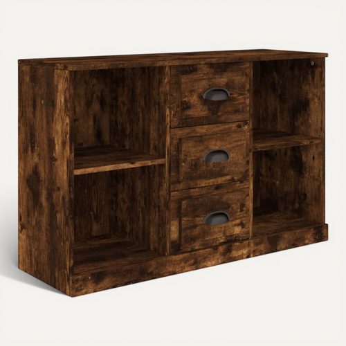 Buffet Chêne Fumé 104,5x35,5x67,5 Cm Bois Contreplaqué