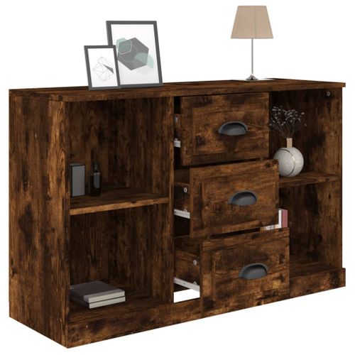 Buffet Chêne Fumé 104,5x35,5x67,5 Cm Bois Contreplaqué