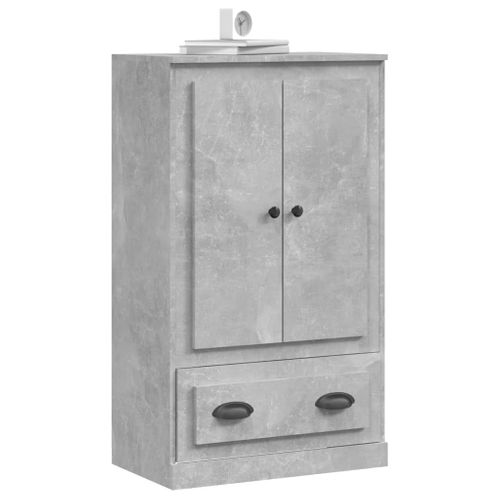 Buffet Haut Gris Béton 60x35,5x103,5 Cm Bois Contreplaqué