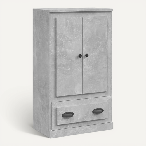 Buffet Haut Gris Béton 60x35,5x103,5 Cm Bois Contreplaqué