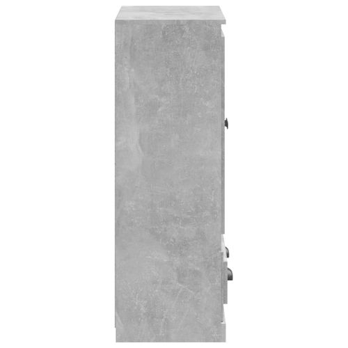 Buffet Haut Gris Béton 60x35,5x103,5 Cm Bois Contreplaqué