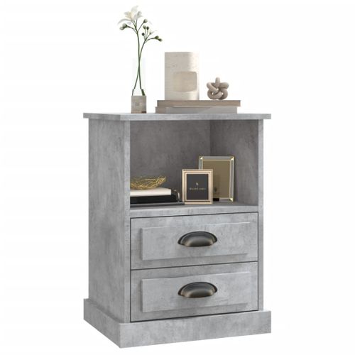 Table De Chevet Gris Béton 43x36x60 Cm