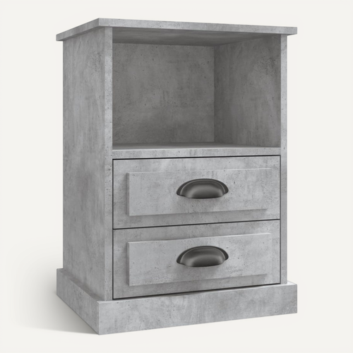 Table De Chevet Gris Béton 43x36x60 Cm
