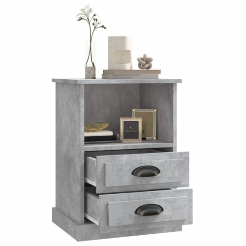 Table De Chevet Gris Béton 43x36x60 Cm