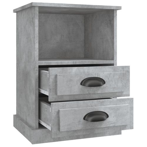 Table De Chevet Gris Béton 43x36x60 Cm