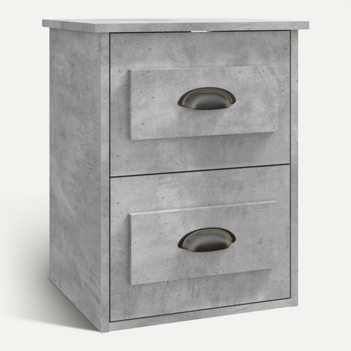 Table De Chevet Murale Gris Béton 41,5x36x53 Cm