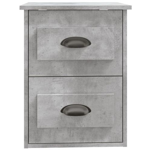 Table De Chevet Murale Gris Béton 41,5x36x53 Cm