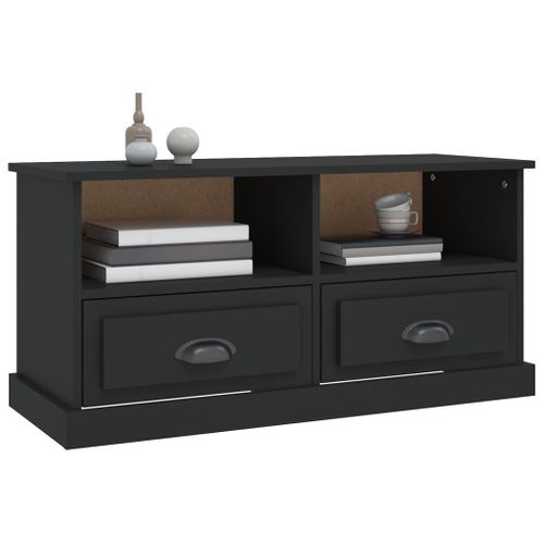 Meuble TV Noir 93x35,5x45 Cm Bois Contreplaqué