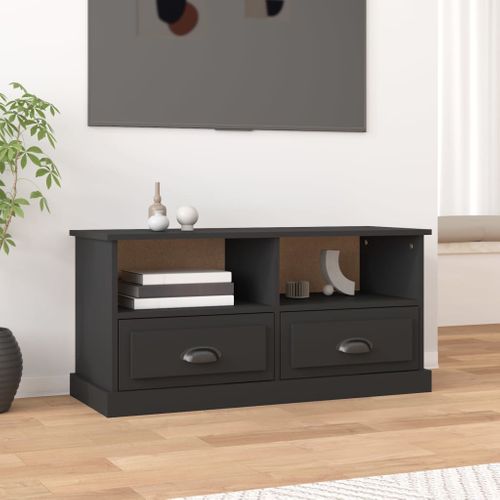 Meuble TV Noir 93x35,5x45 Cm Bois Contreplaqué