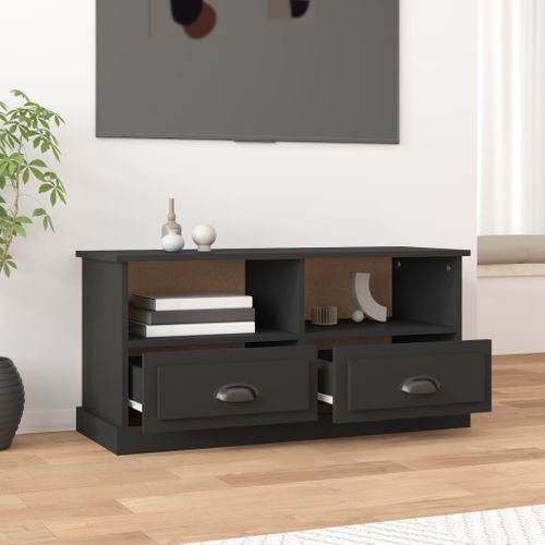 Meuble TV Noir 93x35,5x45 Cm Bois Contreplaqué