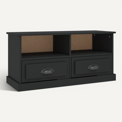 Meuble TV Noir 93x35,5x45 Cm Bois Contreplaqué