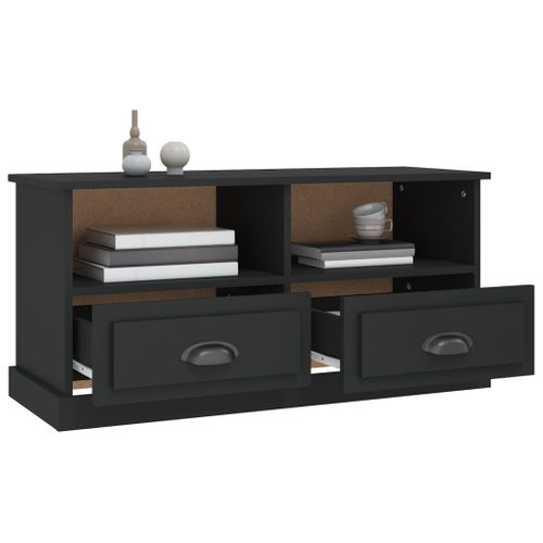 Meuble TV Noir 93x35,5x45 Cm Bois Contreplaqué