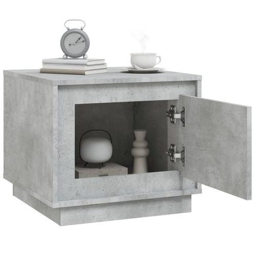 Table Basse Gris Béton 51x50x44 Cm Bois Contreplaqué