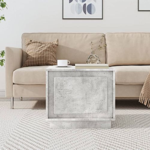 Table Basse Gris Béton 51x50x44 Cm Bois Contreplaqué