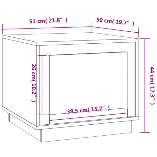 Table Basse Gris Béton 51x50x44 Cm Bois Contreplaqué