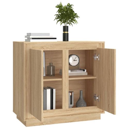 Buffet Chêne Sonoma 80x34x75 Cm Bois Contreplaqué