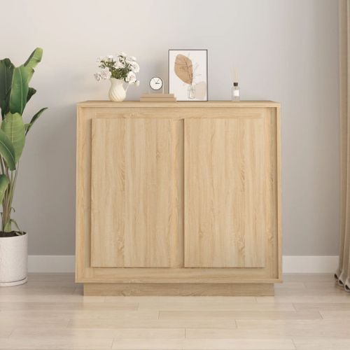 Buffet Chêne Sonoma 80x34x75 Cm Bois Contreplaqué