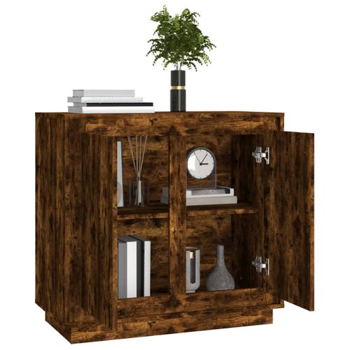 Buffet Chêne Fumé 80x34x75 Cm Bois Contreplaqué