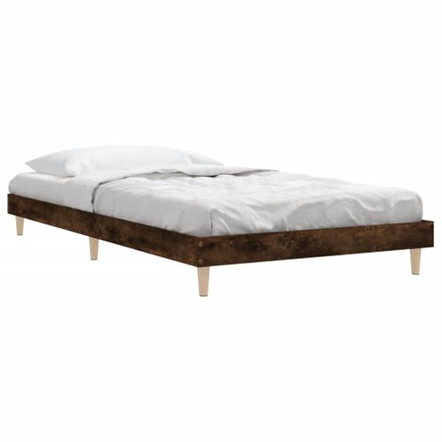 Cadre De Lit Chêne Fumé 100x200 Cm Bois Contreplaqué