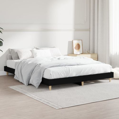 Cadre De Lit Noir 140x190 Cm Bois Contreplaqué