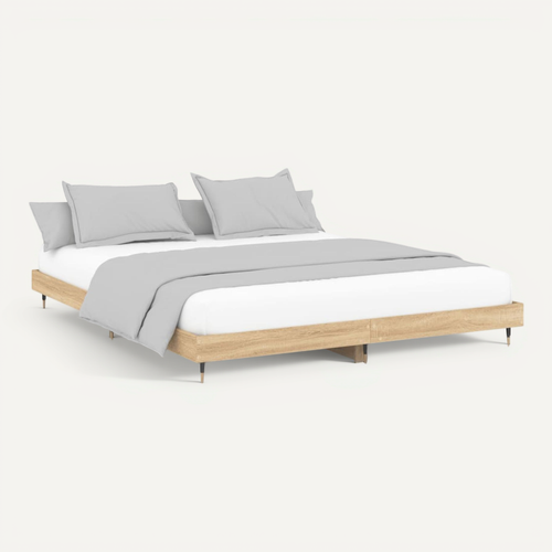 Cadre De Lit Chêne Sonoma 200x200 Cm Bois Contreplaqué