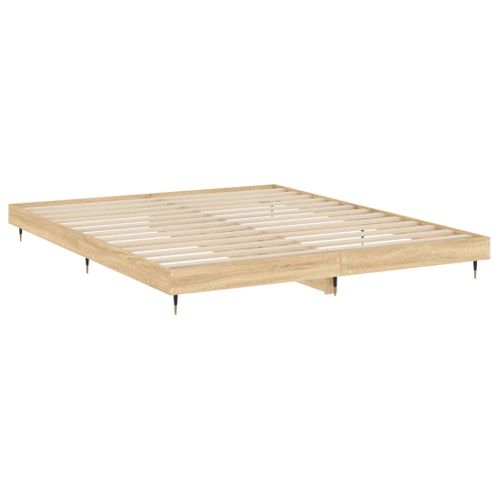 Cadre De Lit Chêne Sonoma 200x200 Cm Bois Contreplaqué