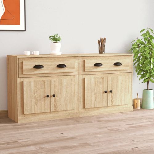 Buffets 2 Pièces Chêne Sonoma Bois Contreplaqué