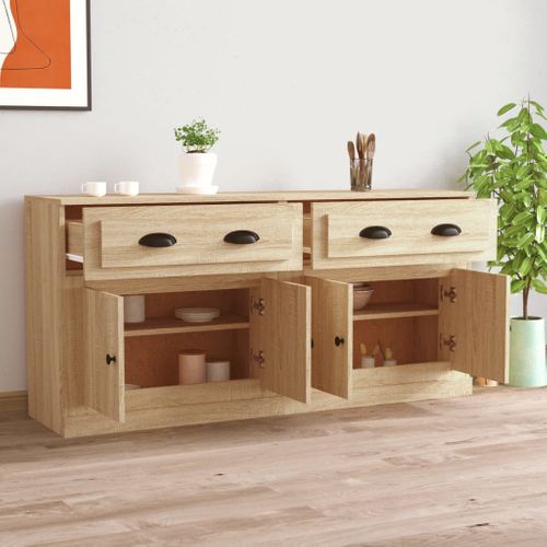 Buffets 2 Pièces Chêne Sonoma Bois Contreplaqué