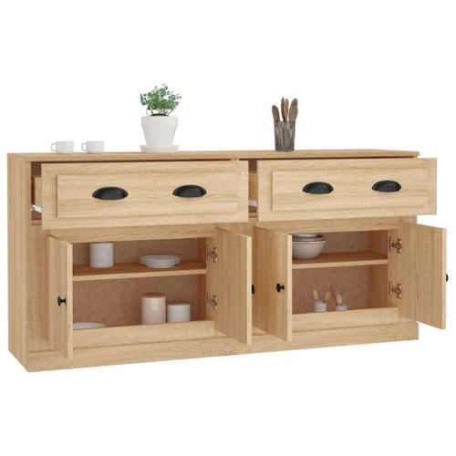 Buffets 2 Pièces Chêne Sonoma Bois Contreplaqué